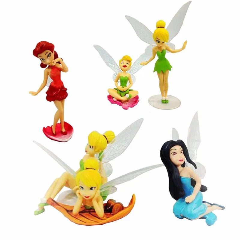 6pcs/Set Kids Tinkerbells Dolls Mini Fairy Figure Toys Children Animation Cartoon Toys Girls Dolls Baby Toy Decorations Figure