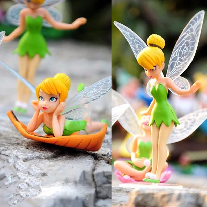 6pcs/Set Kids Tinkerbells Dolls Mini Fairy Figure Toys Children Animation Cartoon Toys Girls Dolls Baby Toy Decorations Figure