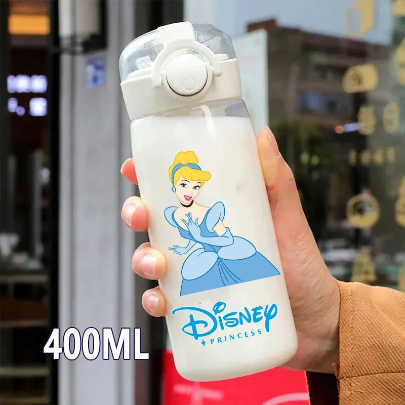 Disney Princess Straw Water Cup Portable Plastic 600/400ML Transparent