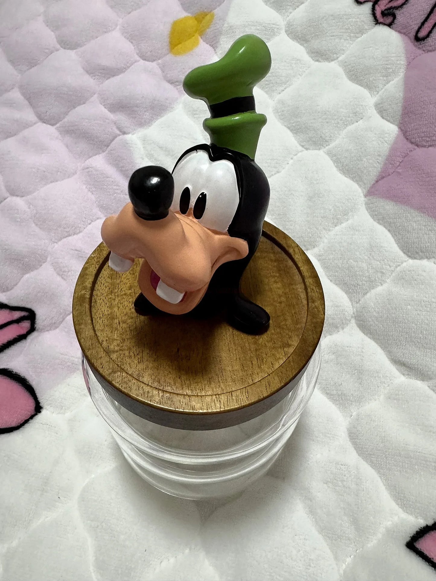 Disney Mickey Minnie Goofy Pluto Glass Jar Food Cartoon Storage Box