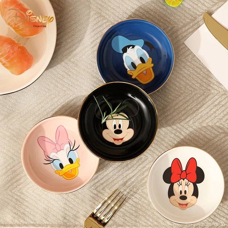 Disney Mickey Minnie Donald Duck Daisy Duck Cartoon Cute Round Dipping Dish