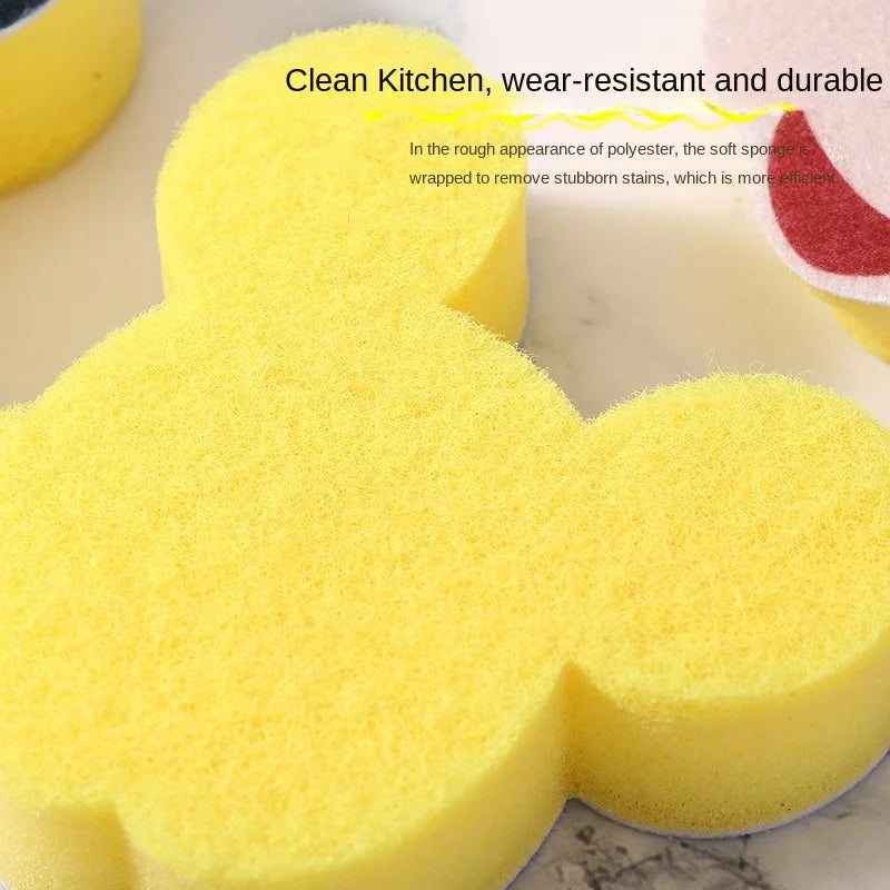 Cartoon Disney Mickey Cleaning Brushes Creative Mickey Sponge Cleaning Tools Kitchen Bathroom Accessories Dishwashing Sponge