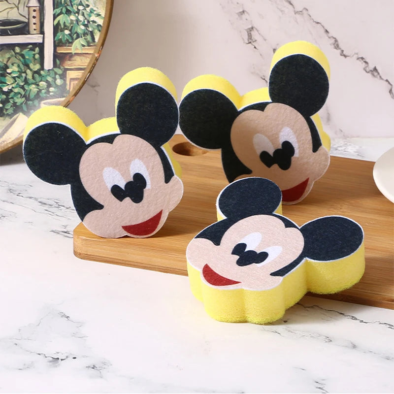 Cartoon Disney Mickey Cleaning Brushes Creative Mickey Sponge Cleaning Tools Kitchen Bathroom Accessories Dishwashing Sponge