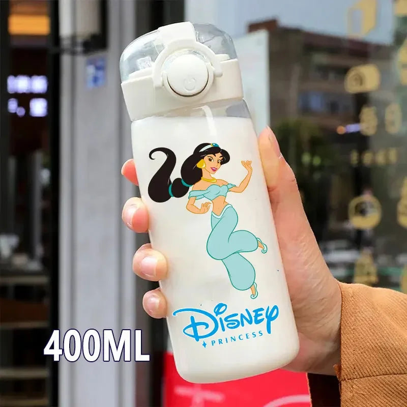 Disney Princess Straw Water Cup Portable Plastic 600/400ML Transparent