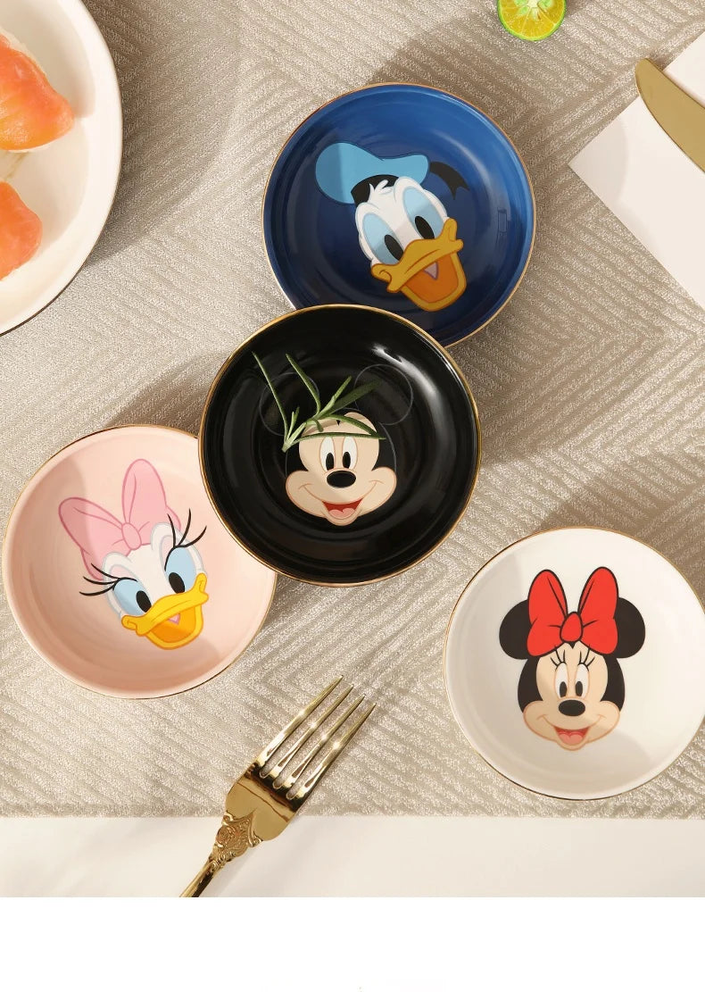 Disney Mickey Minnie Donald Duck Daisy Duck Cartoon Cute Round Dipping Dish