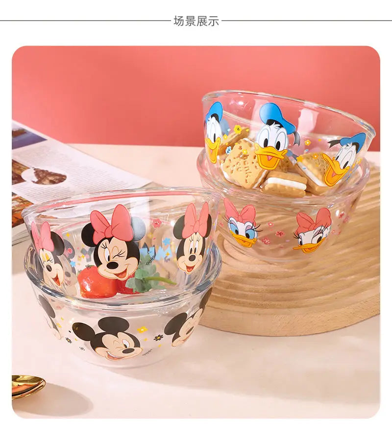 Disney Mickey Glass Bowl High Temperature Resistant Home Microwave Bowl