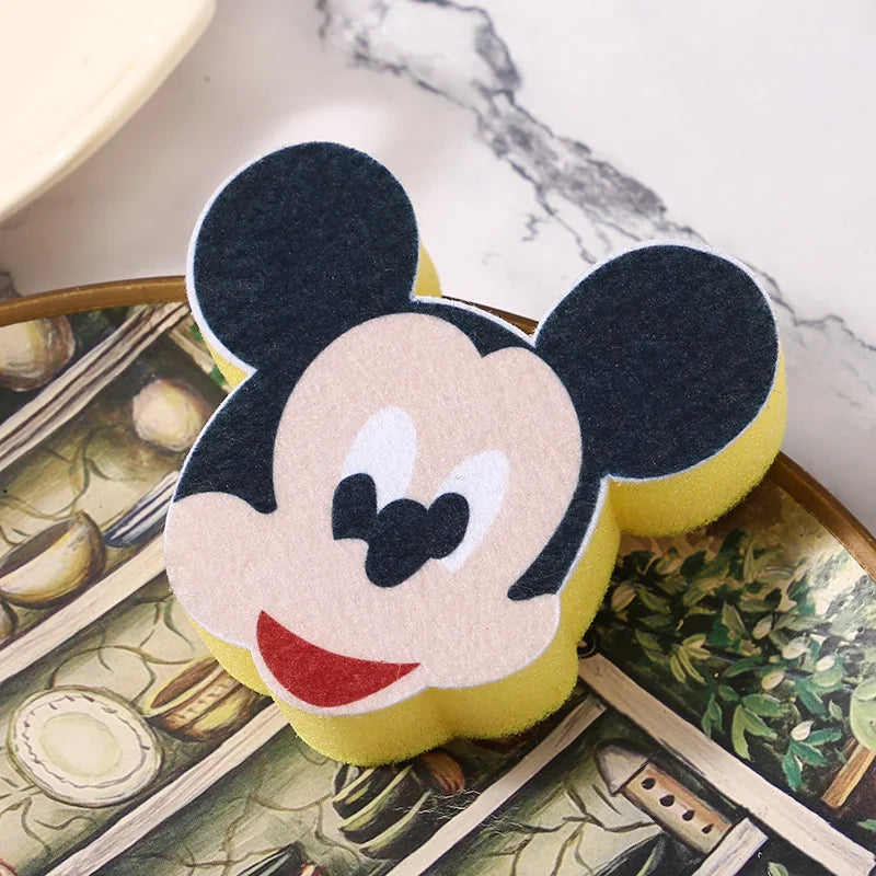 Cartoon Disney Mickey Cleaning Brushes Creative Mickey Sponge Cleaning Tools Kitchen Bathroom Accessories Dishwashing Sponge