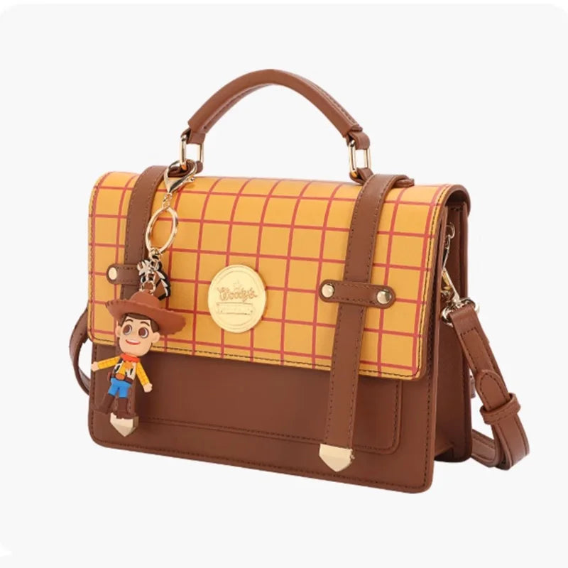 Original Disney Woody Postman Bag New Women Handheld Large Capacity Shoulder Crossbody Bag Cute Cambridge Bag With Pendant