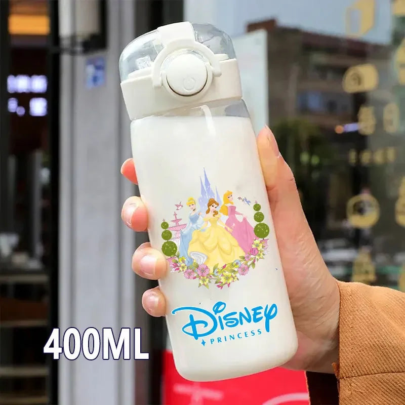 Disney Princess Straw Water Cup Portable Plastic 600/400ML Transparent