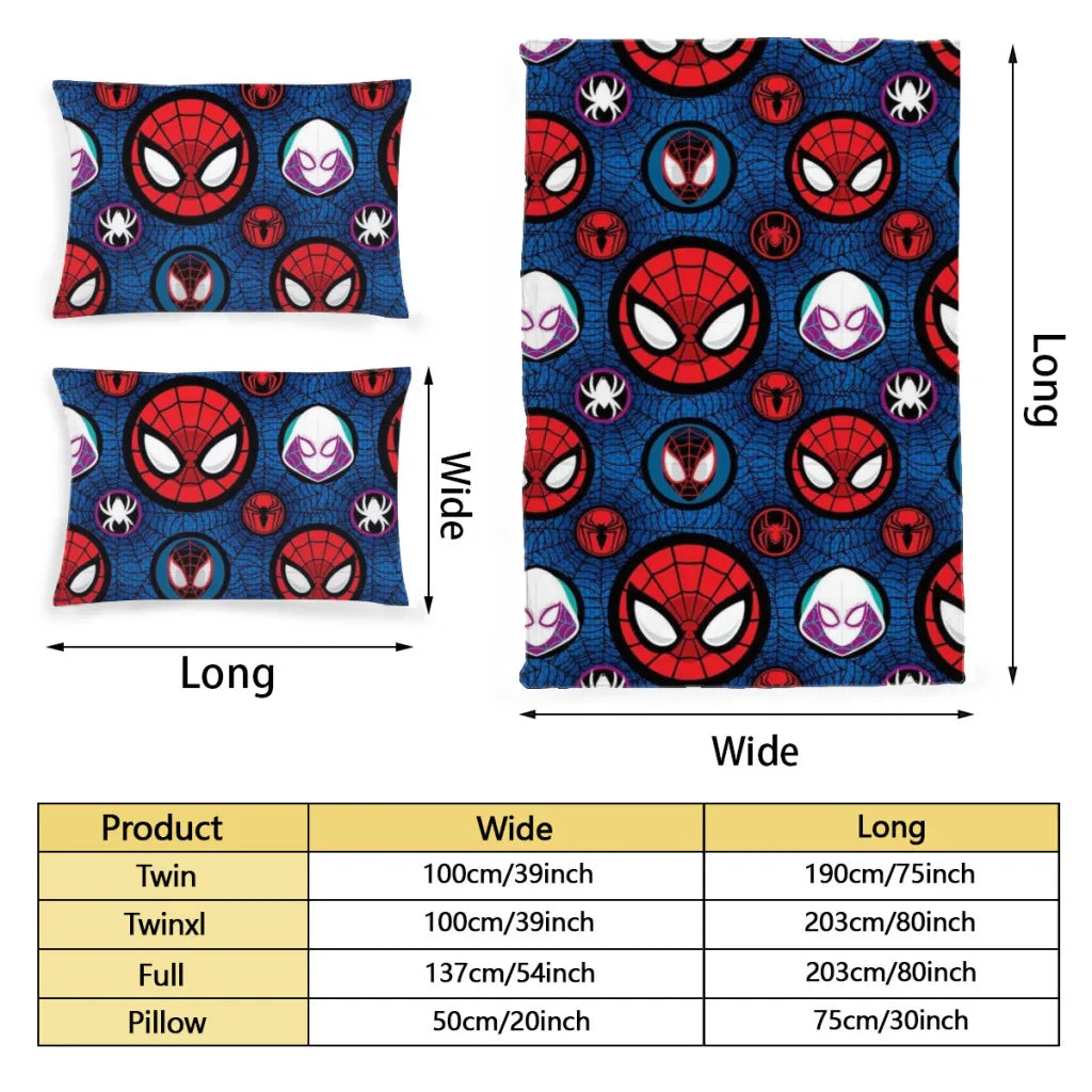 Marvel SpiderMan Single Bed Sheets Set  Complete Case Single Linen Quilt Cover