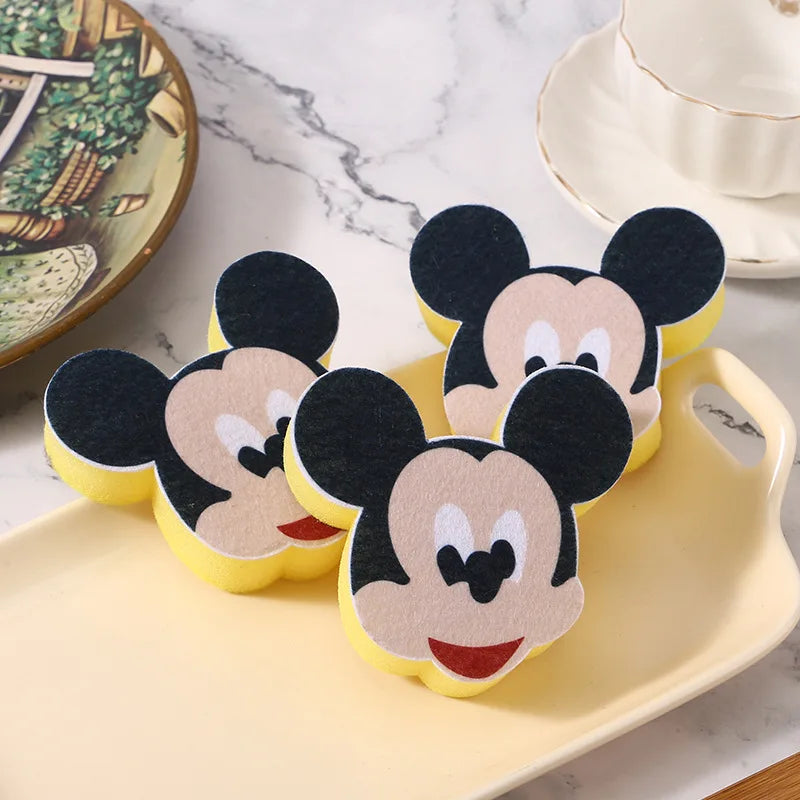 Cartoon Disney Mickey Cleaning Brushes Creative Mickey Sponge Cleaning Tools Kitchen Bathroom Accessories Dishwashing Sponge