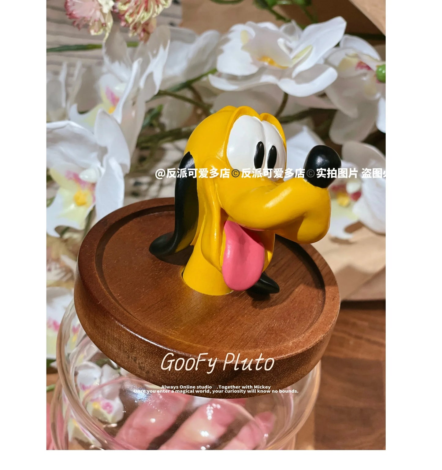 Disney Mickey Minnie Goofy Pluto Glass Jar Food Cartoon Storage Box