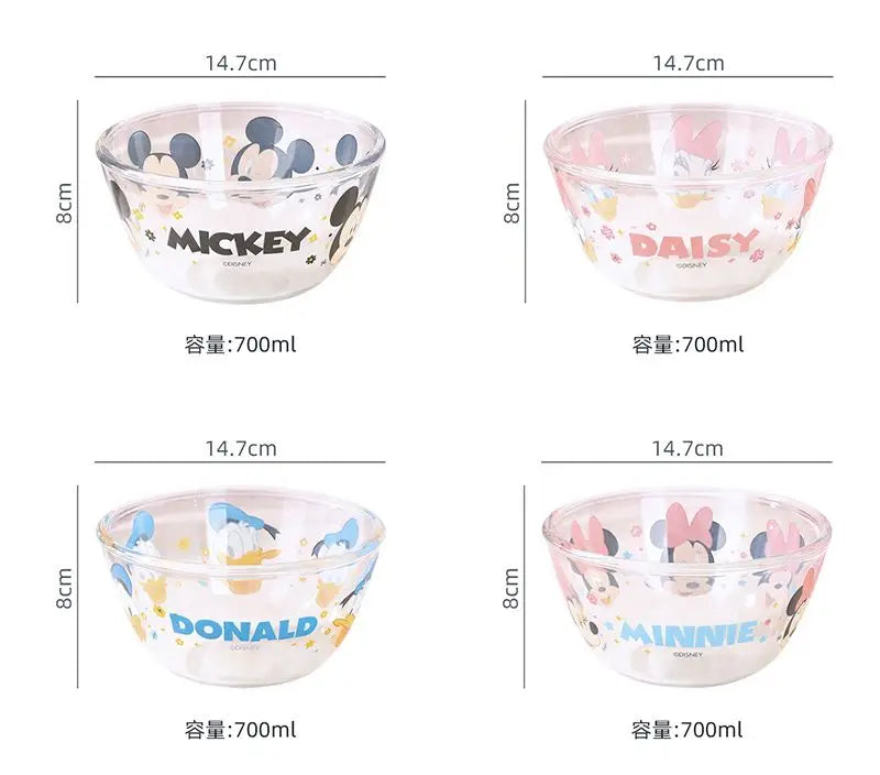 Disney Mickey Glass Bowl High Temperature Resistant Home Microwave Bowl