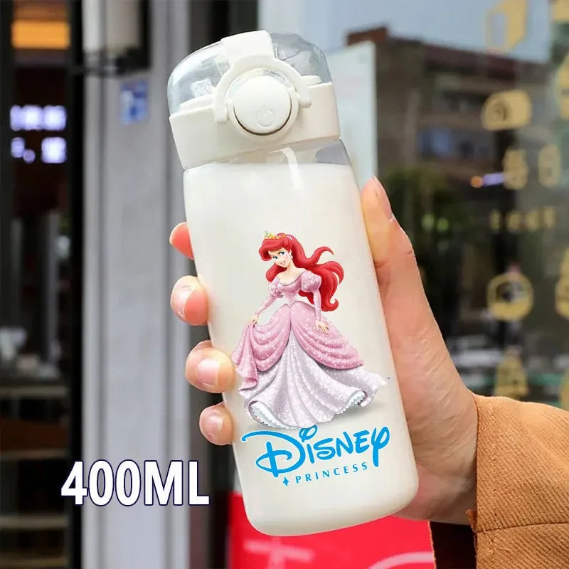 Disney Princess Straw Water Cup Portable Plastic 600/400ML Transparent