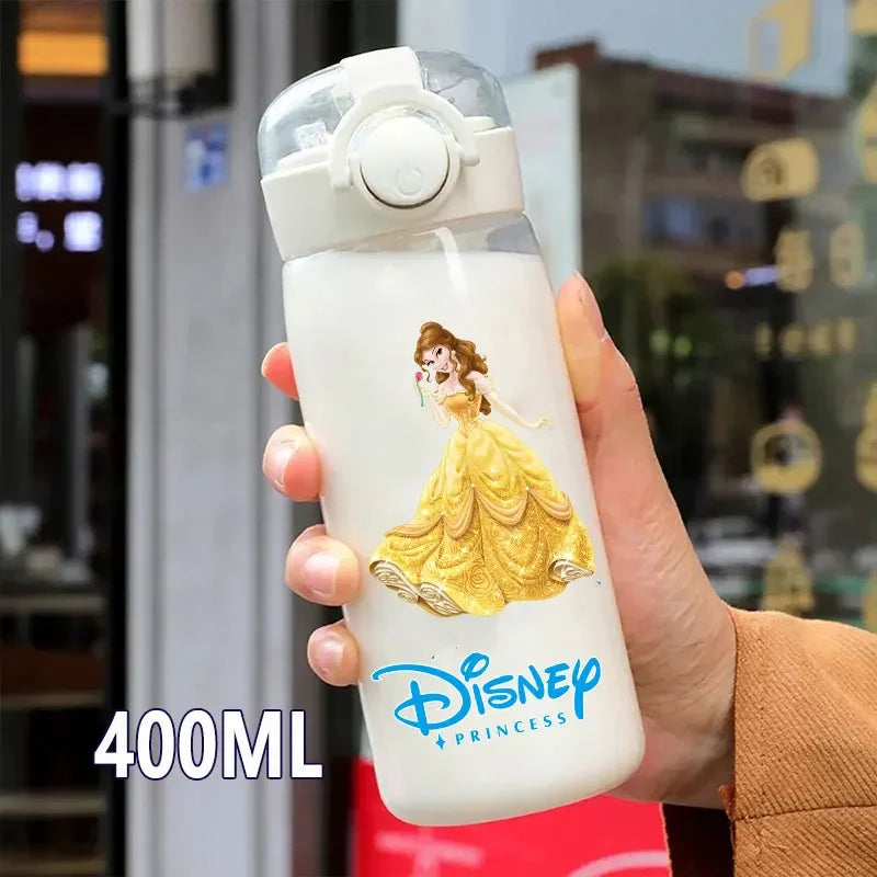 Disney Princess Straw Water Cup Portable Plastic 600/400ML Transparent