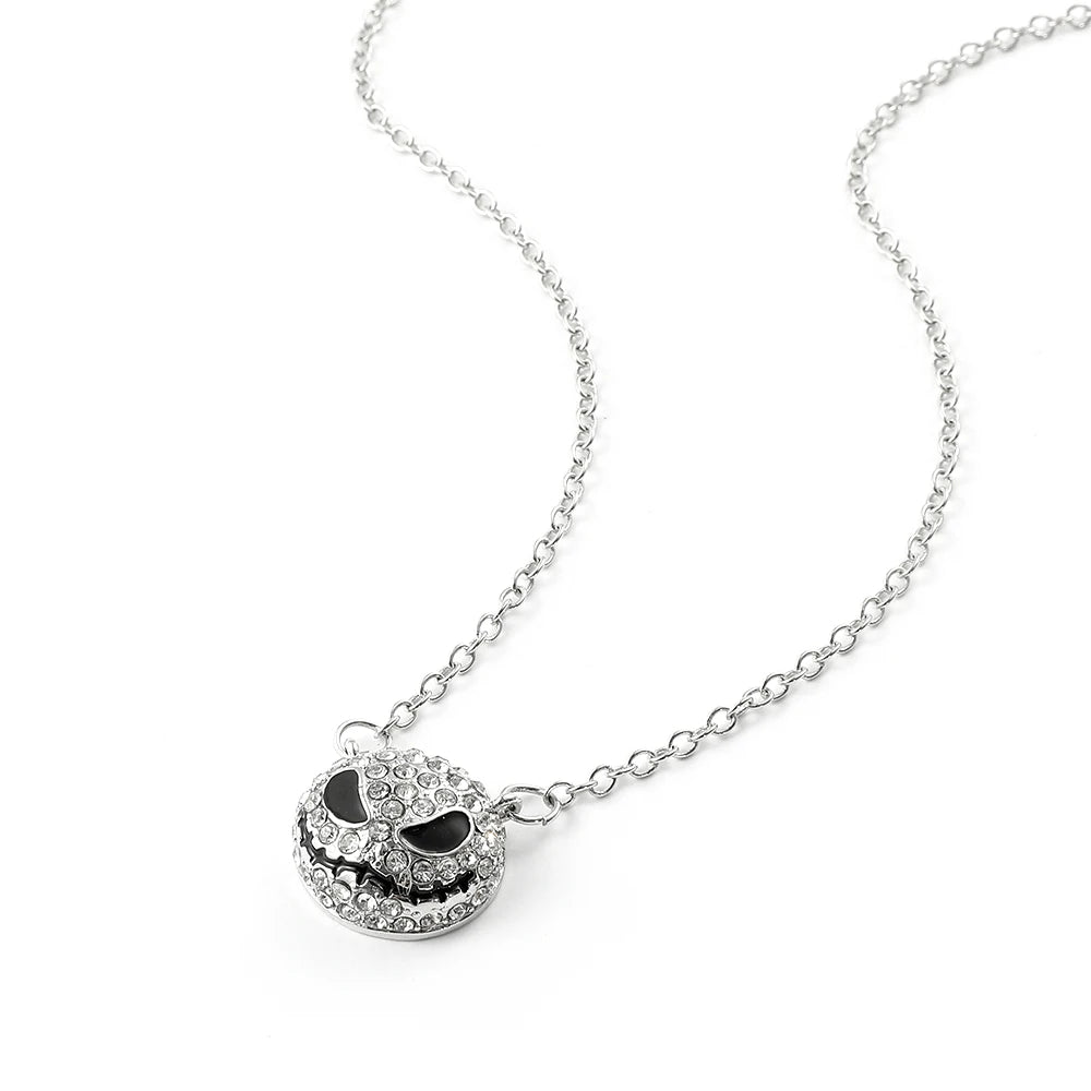 Disney the Nightmare Before Christmas Jewelry Jack Skellington Chunky Necklace for Women Halloween Goodie Gift