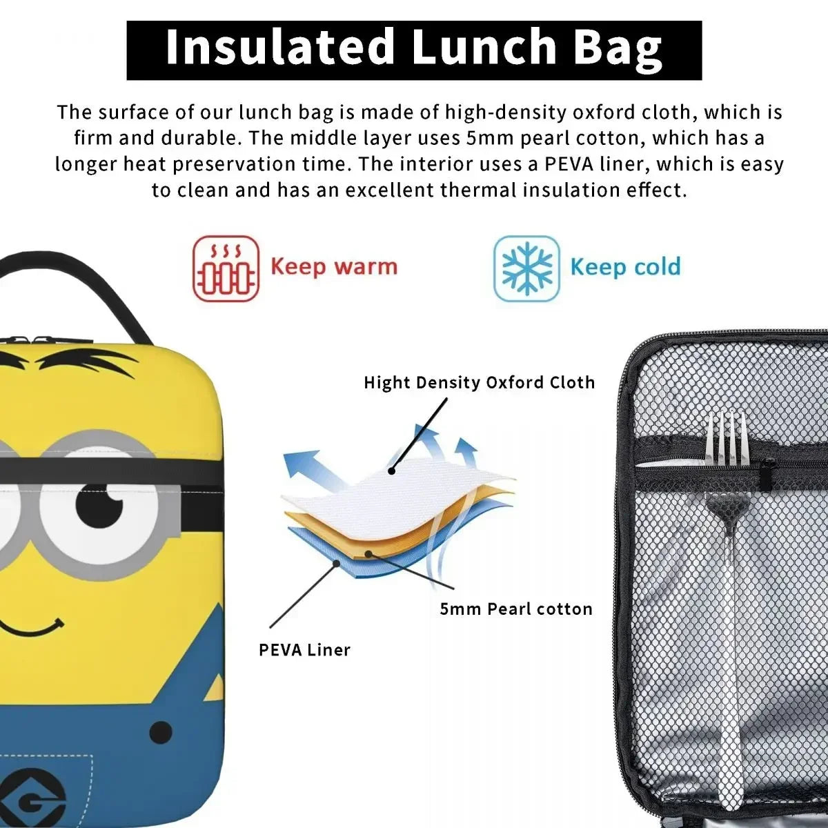 Minions Lunch Bags Cooler Bag Lunch