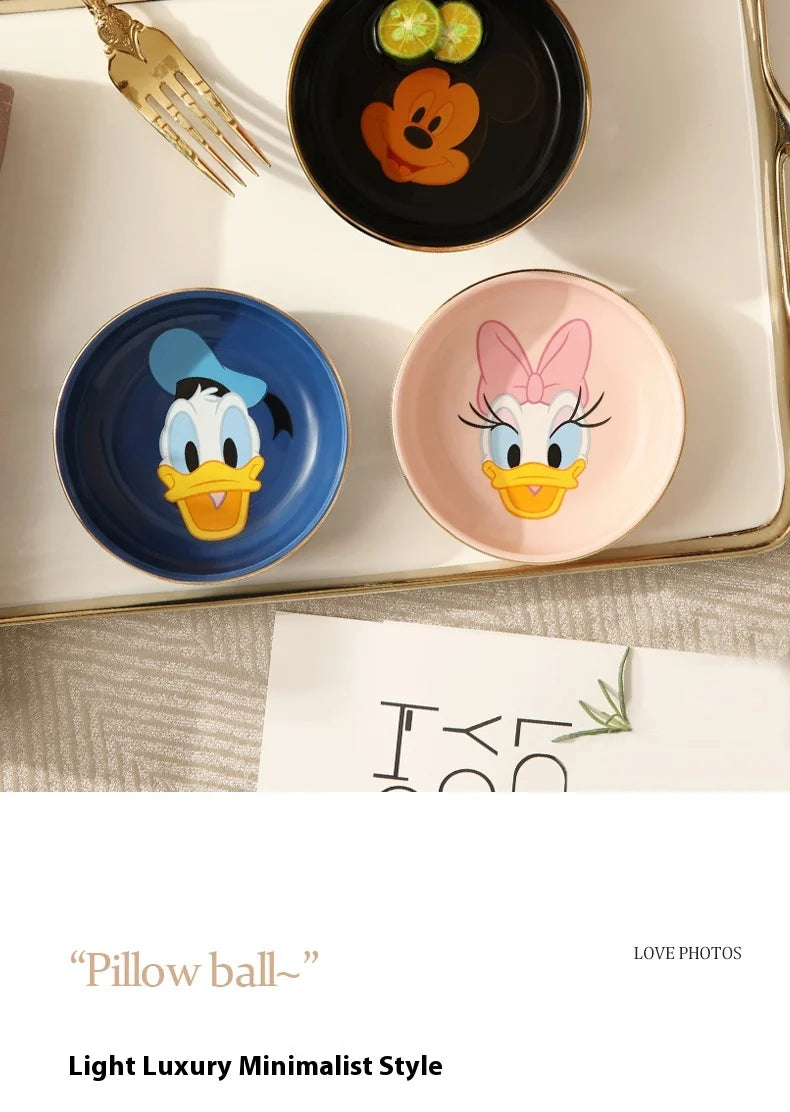 Disney Mickey Minnie Donald Duck Daisy Duck Cartoon Cute Round Dipping Dish