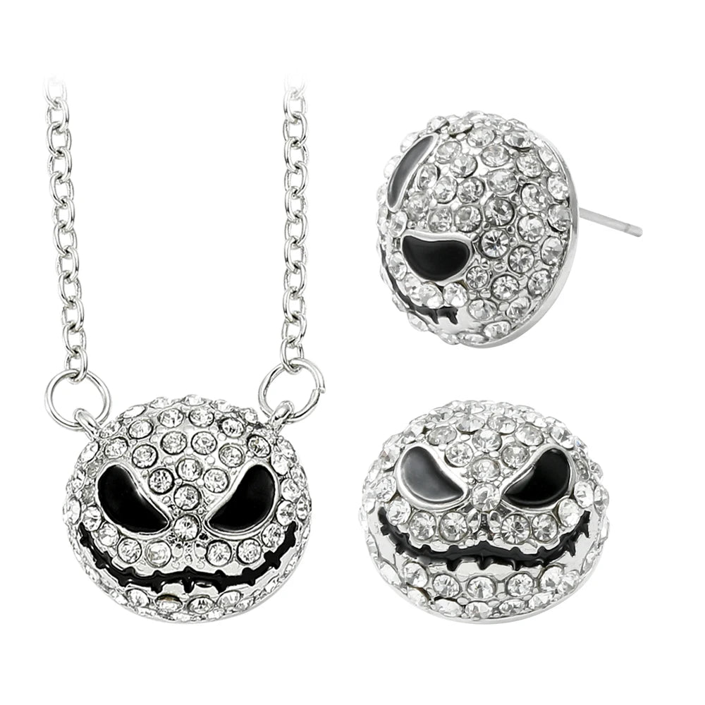 Disney the Nightmare Before Christmas Jewelry Jack Skellington Chunky Necklace for Women Halloween Goodie Gift