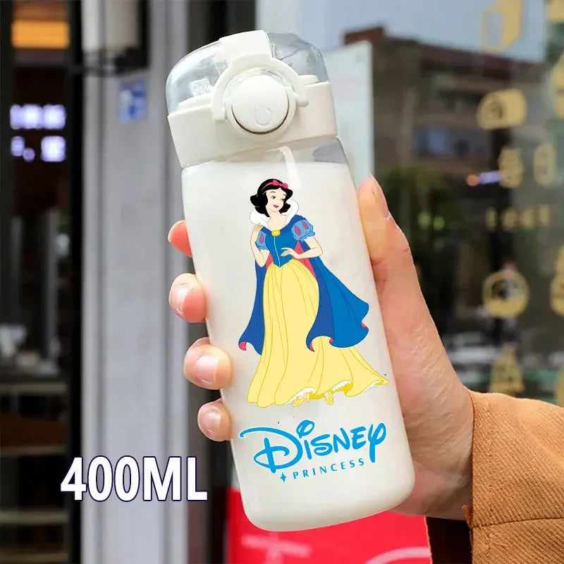 Disney Princess Straw Water Cup Portable Plastic 600/400ML Transparent