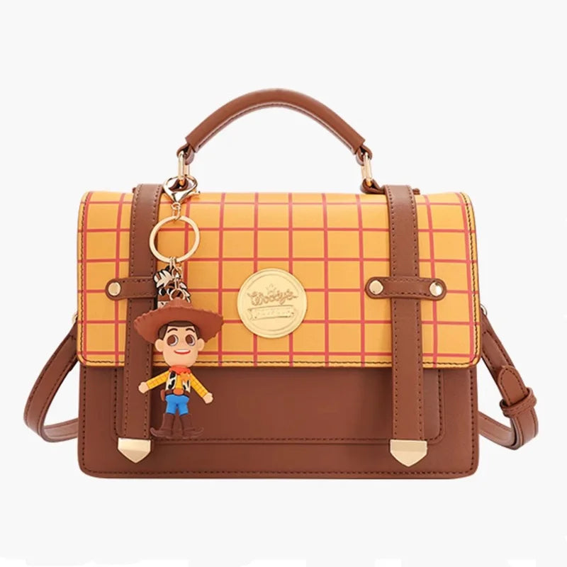 Original Disney Woody Postman Bag New Women Handheld Large Capacity Shoulder Crossbody Bag Cute Cambridge Bag With Pendant