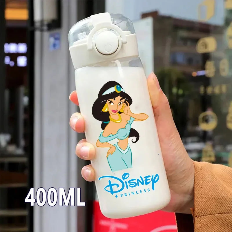 Disney Princess Straw Water Cup Portable Plastic 600/400ML Transparent